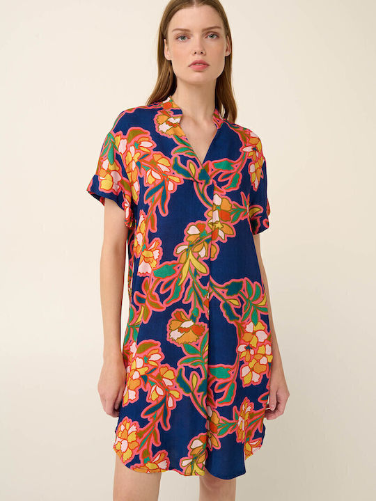 Summer Mini Wrap Dress Blue Lapis