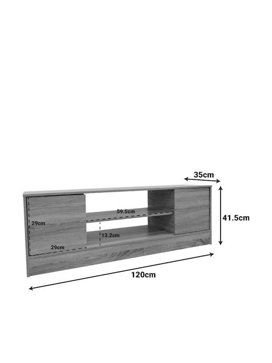 Sasa Oak-Anthracite M120xL35xH41.5cm