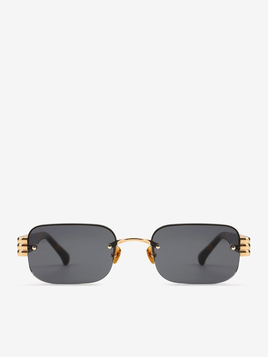 Projekt Produkt Unisex Sunglasses with Gold Tartaruga Metal Frame and Gray Lens 476427
