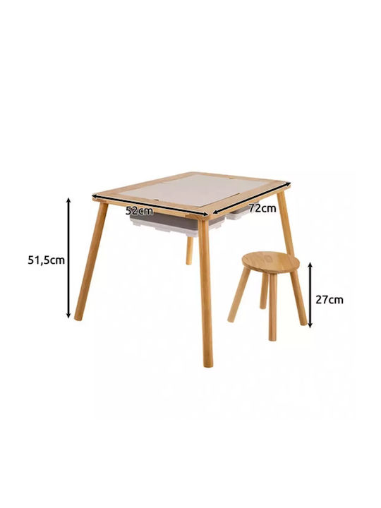 Kids Table made of Wood Beige Kruzzel Kids Table made of Wood Beige Kruzzel