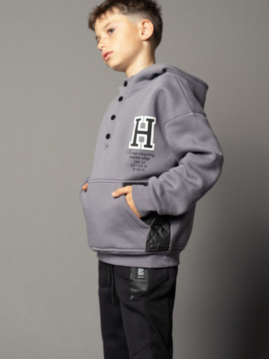 Kids Sweatshirt with Hood and Pockets Anthracite