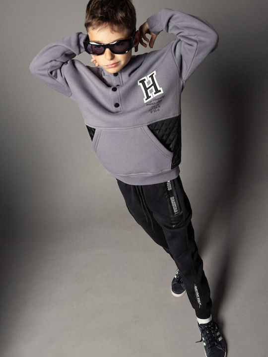Kids Sweatshirt with Hood and Pockets Anthracite