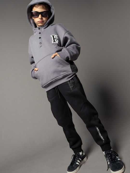 Kids Sweatshirt with Hood and Pockets Anthracite