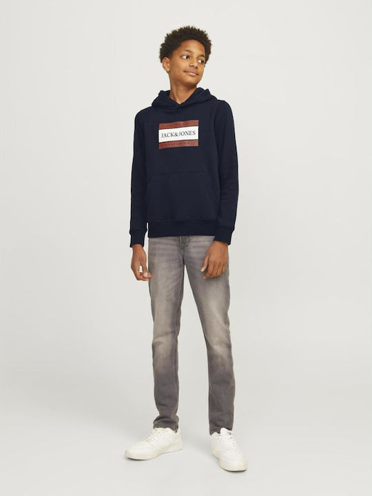 Kids Sweatshirt with Hood and Pockets Navy Blue