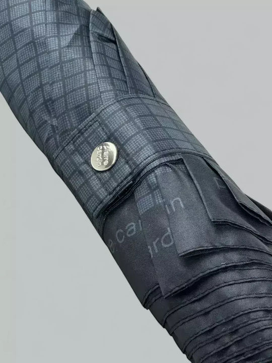 Pierre Cardin Αντιανεμική Αυτόματη Ομπρέλα Βροχής Σπαστή Μαύρη
