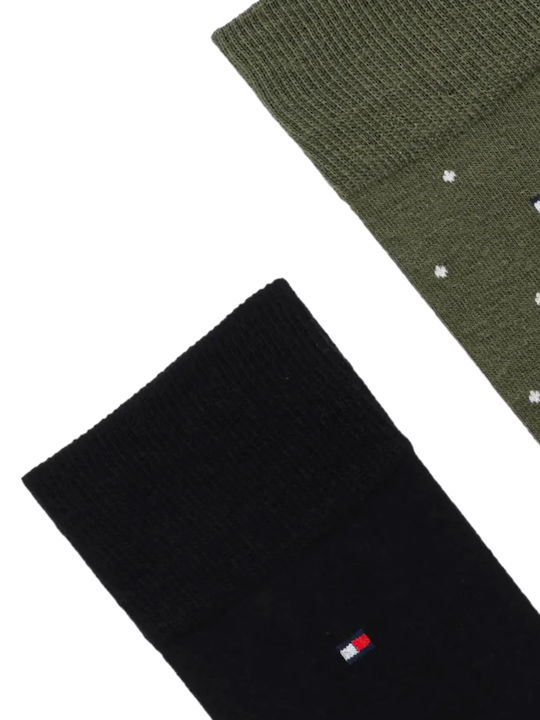 Tommy Hilfiger Чорапи с Дизайн Black-Khaki 2Пакет Tommy Hilfiger Чорапи с Дизайн Black-Khaki 2Пакет