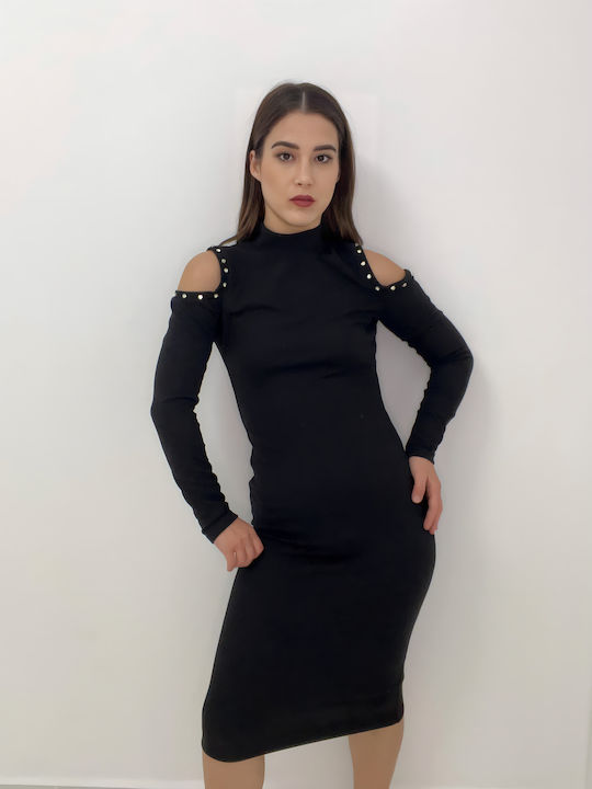 Midi Damenkleid Schwarz