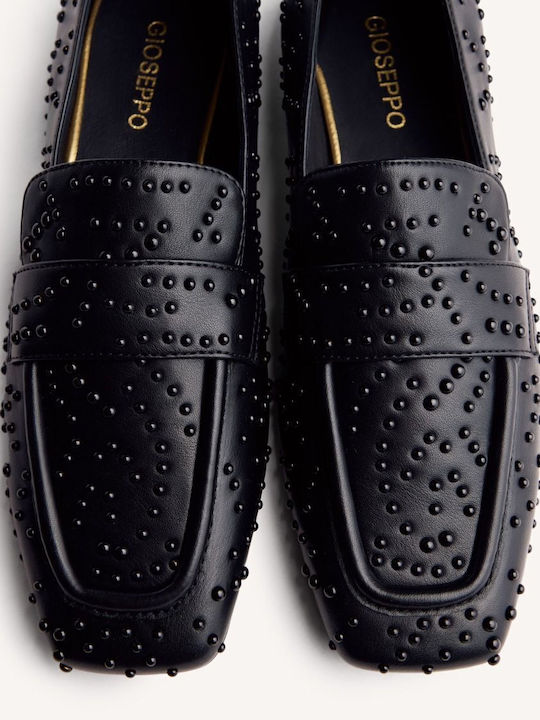 Leather Women's Moccasins in Black Color