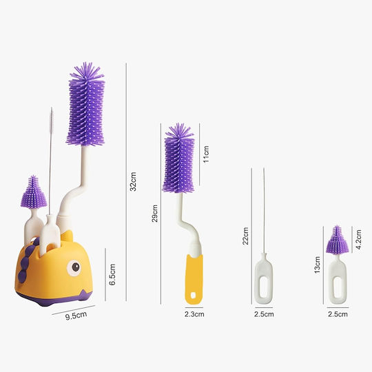 Kidizi Perie de curățare pentru Biberoane Violet 4buc