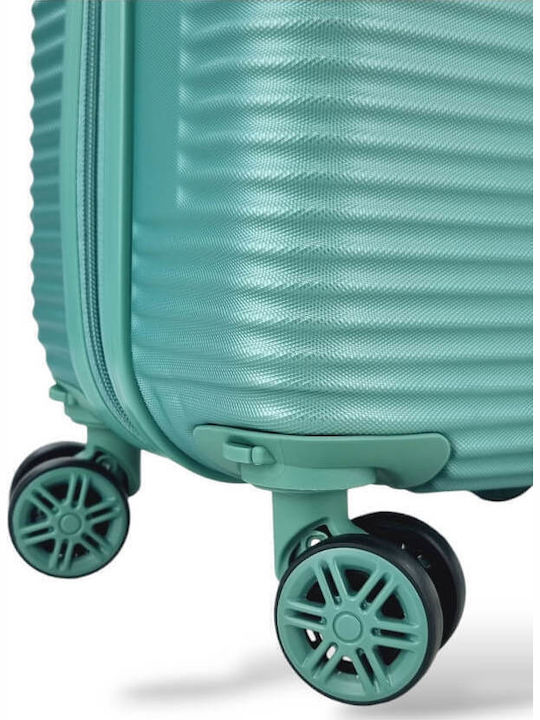 Reise Koffer Kabine Hart Türkis mit 4 Räder Höhe 55cm