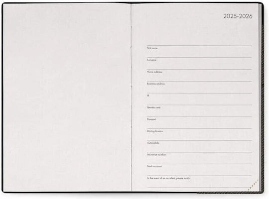 Legami Milano Medium Weekly Agendas 2026 Deep Graphite 12x18cm