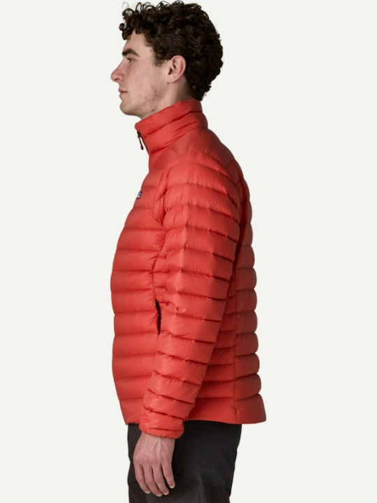 Sweater Μπουφάν Puffer Αδιάβροχο και Αντιανεμικό Κόκκινο