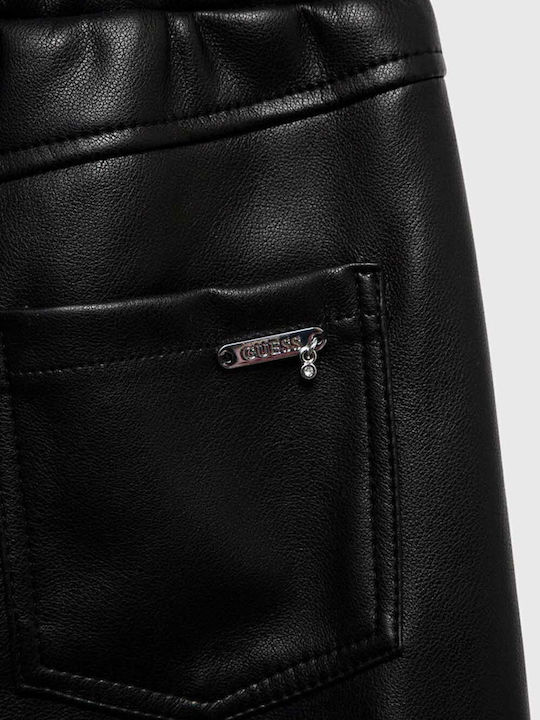 Pantalon Larg din Piele pentru Copii Negru