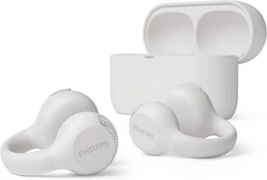 Philips TAQ2000 Offenes Ohr Bluetooth-Freisprecheinrichtung Kopfhörer mit Schweißresistenz und Ladeetui Weiß