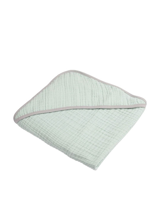 Kidizi Halat De Baie Pentru Bebeluşi Cu Glugă Light Mint 80x80cm