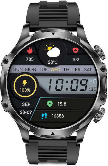 Ksix Venture 54mm Smartwatch with Heart Rate Monitor (Black)