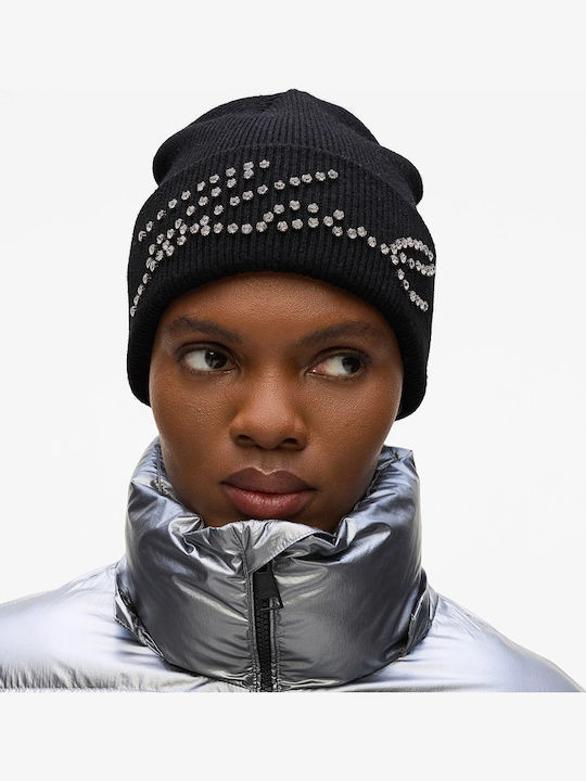 K Signature Beanie Unisex Beanie Knitted in Black color