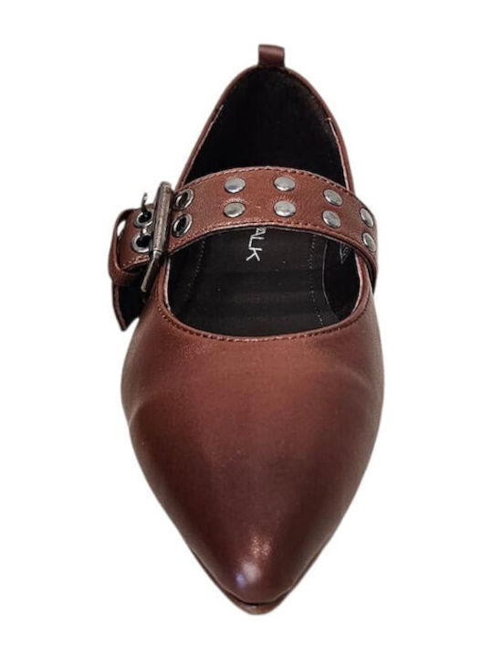 Damen Ballerinas in Tabac Braun Farbe