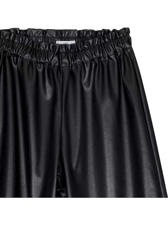 Kids Trousers Leather Black