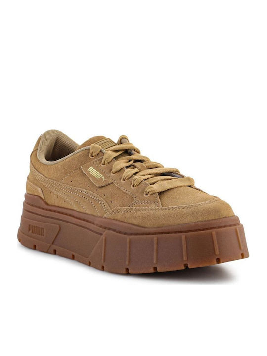 Mayze Stack Damen Flatforms Sneakers Orange