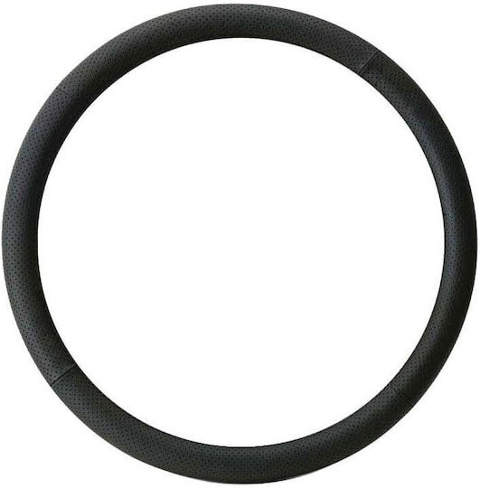 Car+ Husă Volan Auto Luxe cu Diametru 37-39cm din Piele ecologică Negru