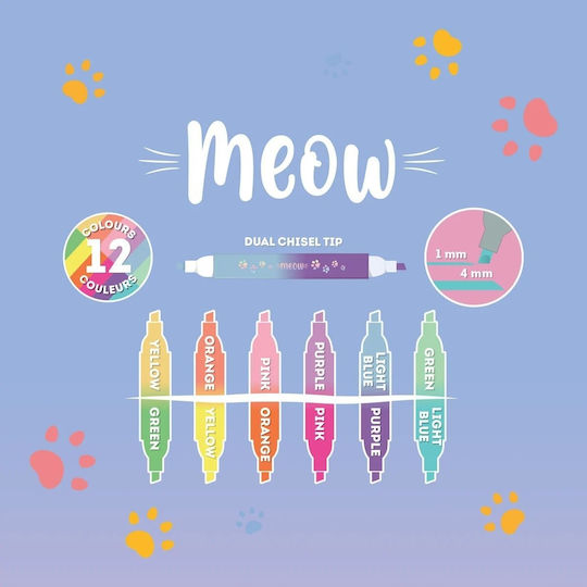 Legami Milano Zeichenmarker Pastel & Neon Meow 6Stück