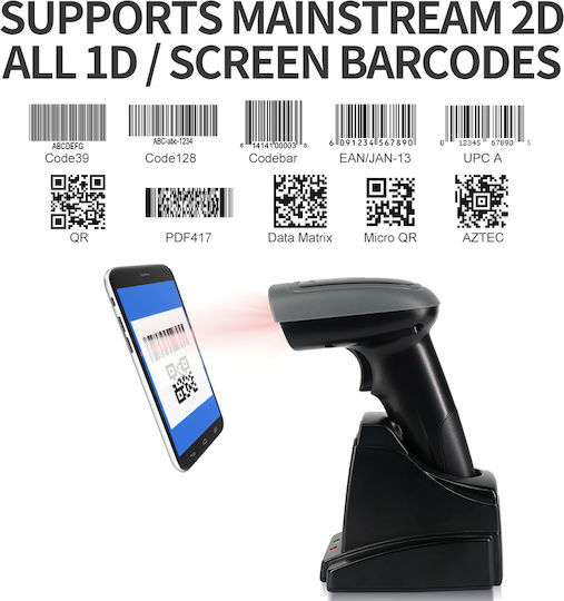 Gtcodestar Handheld-Scanner Verkabelt mit 2D- und QR-Barcode-Lesefunktion