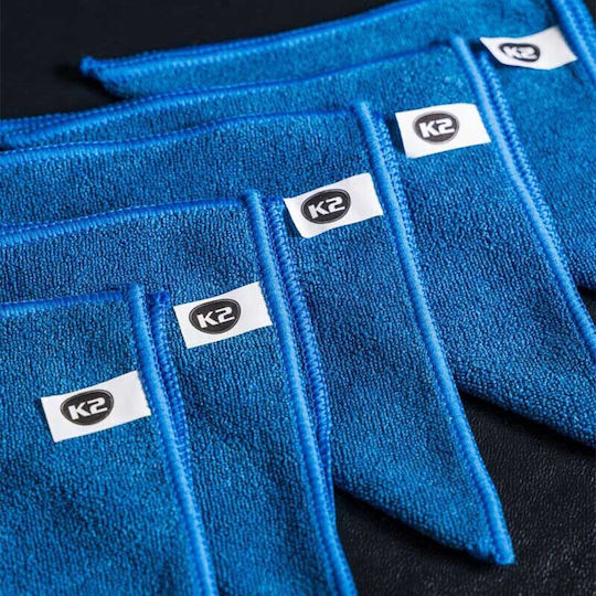 K2 Cloths Microfiber Cleaning Car Blue 15x15cm 5pcs