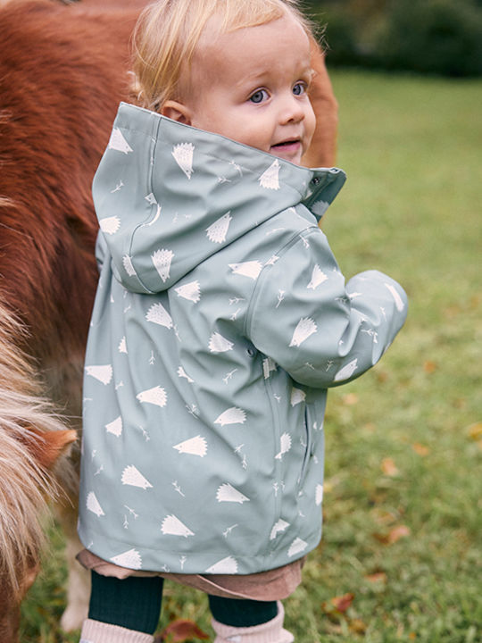 Waterproof Kids' Casual Jacket Short with Hood Green