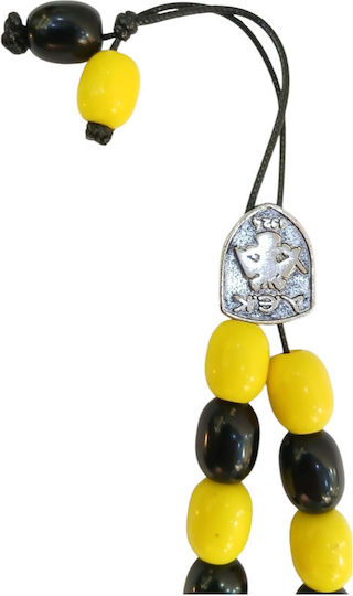 Cartotecnica Rossi Silver Worry Beads with 21 Beads Black 23cm