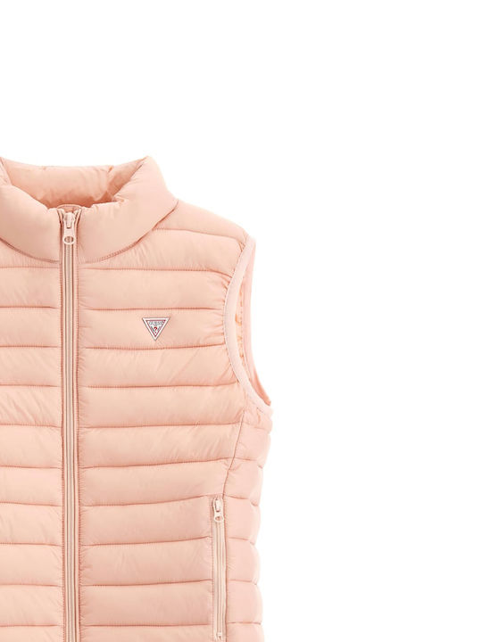Kids' Casual Jacket Sleeveless Short Peach