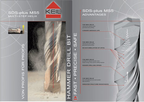 Keil Свредло Карбид със SDS Plus Опашка за Стъкло και плочки 14мм