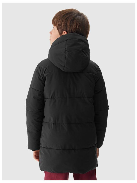 Kids' Casual Jacket Long with Hood Black