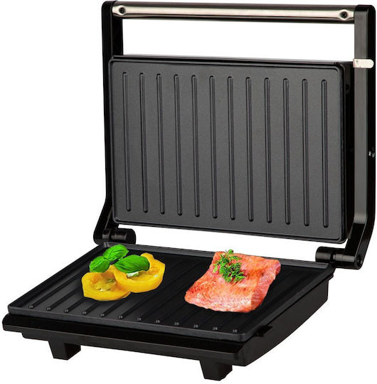 Esperanza Tabletop Electric Grill Ribbed Plate 1200W with Lid and Adjustable Thermostat 23cmx14.5cmcm