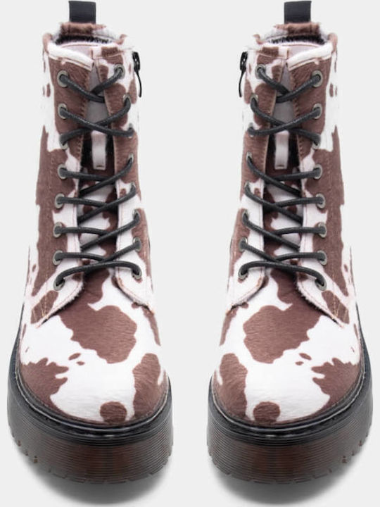 Leder Stiefeletten Damen Braun