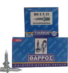 Steel Nails Zoumpos Nails Robot Greek Washers Pasos M6 25 Millimeters 100 Pieces