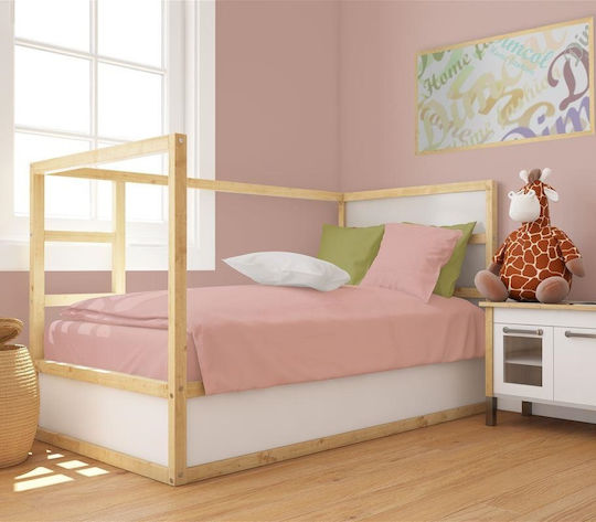 Dimcol Бебешка Долна Калъфка Bebe Solid Прашна роза 120x160см.