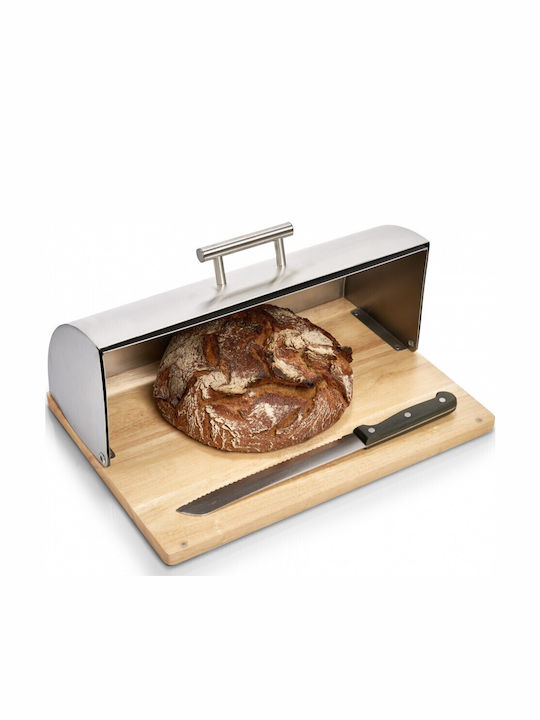 Zeller Ψωμιέρα Inox σε Ασημί Χρώμα 39x28x16cm