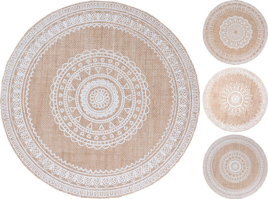 Zaros Round Wicker Placemats Beige 38cm 4pcs