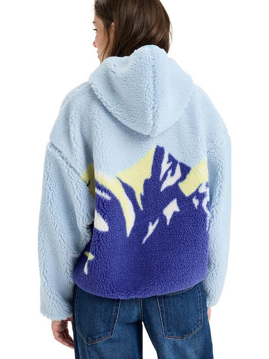 Chloe Kim Women's Cardigan with Zipper Blue