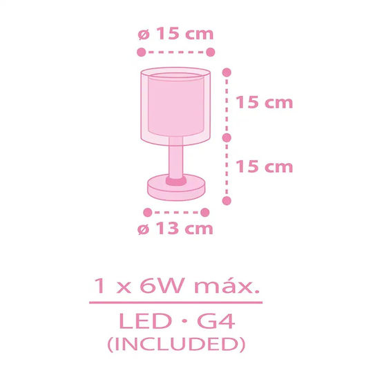 Ango Led Kids Decorative Lamp Pink 16x16x2εκ.