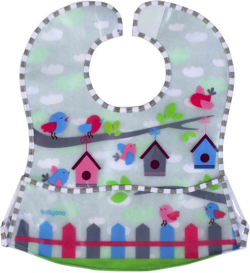 Babyono Waterproof Bib Fabric with Hoop & Loop Fastener & Pocket Elephant for 6 m+