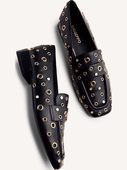 Leder Damen Mokassins in Schwarz Farbe