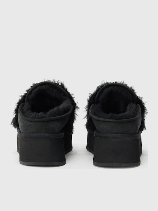 Mules mit Niedrig Absatz in Schwarz Farbe