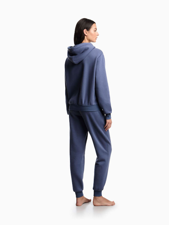 Women's Sweatshirt Jacket Hooded Vintage Indigo