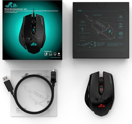 Riitek Gaming Ποντίκι 12000 DPI Μαύρο