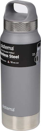 Sistema Μπουκάλι Θερμός Ανοξείδωτο 650ml Γκρι