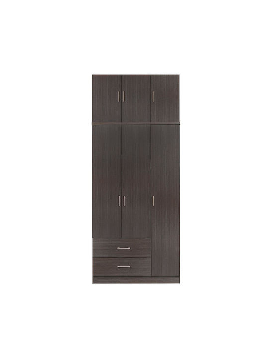 Triple Door Wardrobe with Loft Zebrano 89.2x42x241cm