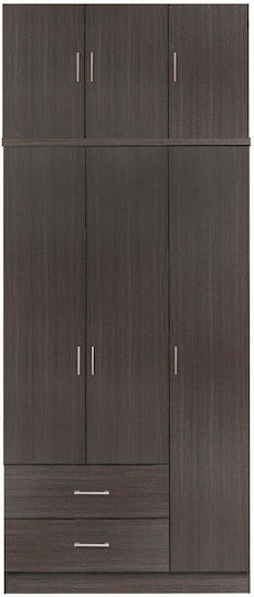 Triple Door Wardrobe with Loft Zebrano 89.2x42x241cm