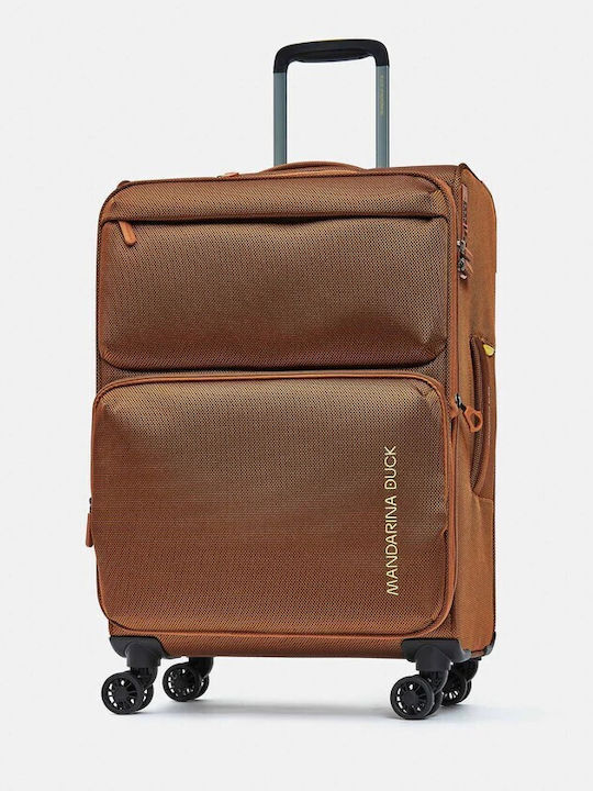 Mandarina Duck Zephyr Μεσαία Βαλίτσα Ταξιδίου Υφασμάτινη Κεραμιδί με 4 Ρόδες Ύψους 67εκ.